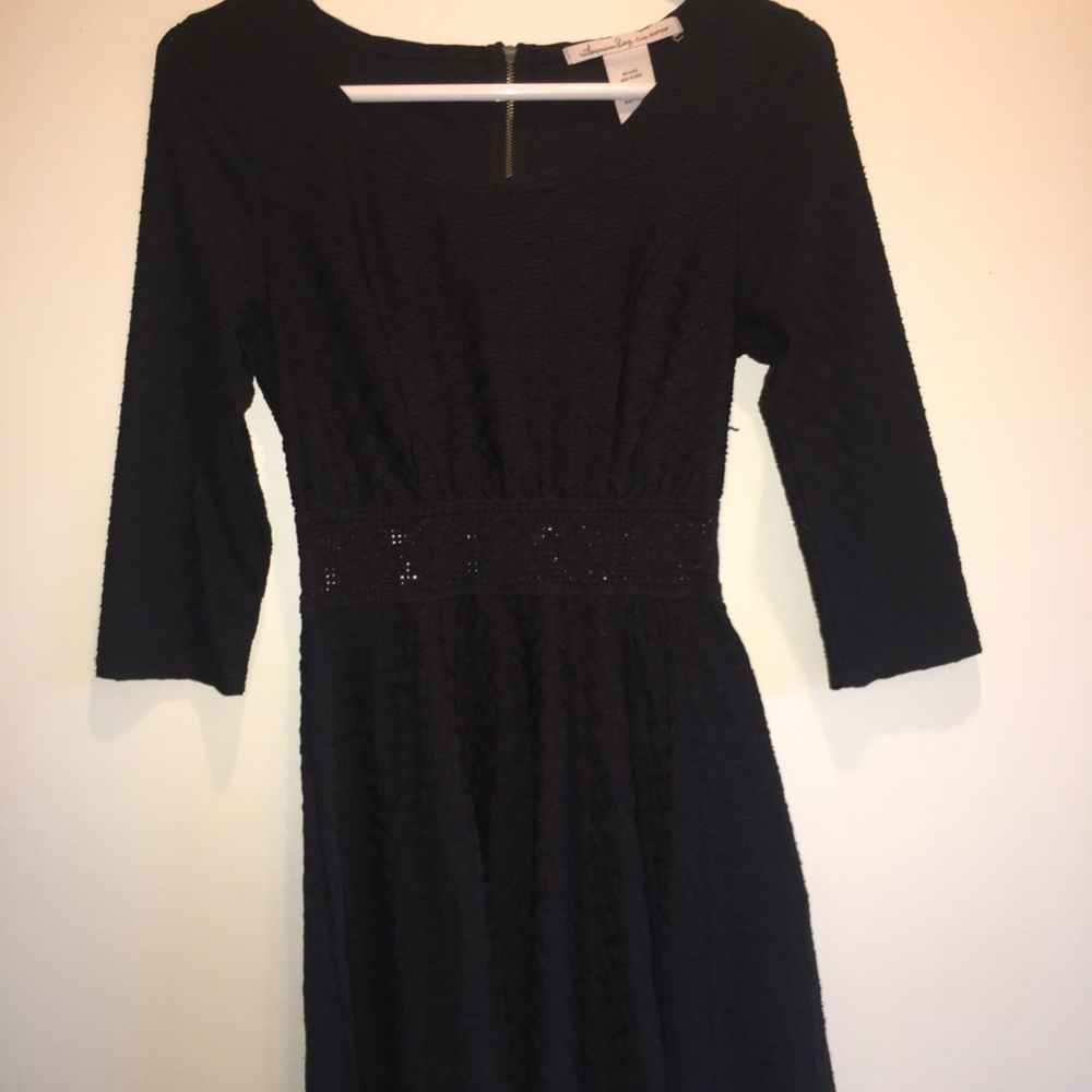 FIT & FLARE RUFFLED BLACK Juniors Girls Dress